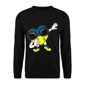 Ukraine Tamponnant Coeur Drapeau Ukraine Paix - Sweat-shirt Unisexe - noir - Devant - Alina (178cm) & Michal (187cm)