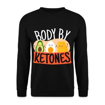Body By Ketones Cheese Eggs Avocado - Unisex Sweatshirt - black - Front - Alina (178cm) & Michal (187cm)
