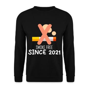 Rauchfrei seit 2021 Raucherentwöhnung Nichtraucher - Unisex Pullover - Schwarz - Vorne - Alina (178cm) & Michal (187cm)