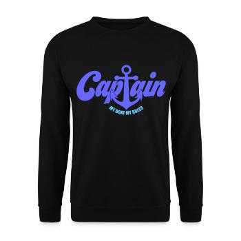 Captain Boot | Farben änderbar - Unisex Pullover - Schwarz - Vorne - Alina (178cm) & Michal (187cm)