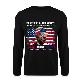 Joe Biden Merry 4th Of Easter - Unisex Sweatshirt - black - Front - Alina (178cm) & Michal (187cm)