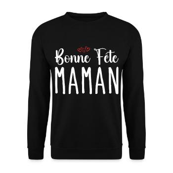 Bonne Fête Maman - Sweat-shirt Unisexe - noir - Devant - Alina (178cm) & Michal (187cm)