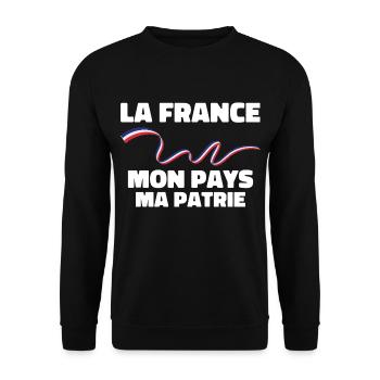 Patriote la france mon pays ma patrie - Sweat-shirt Unisexe - noir - Devant - Alina (178cm) & Michal (187cm)