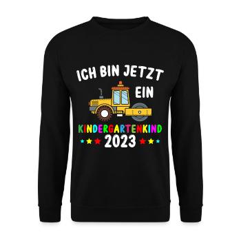 Kindergartenkind 2023 Kita Start Kindergarten - Unisex Pullover - Schwarz - Vorne - Alina (178cm) & Michal (187cm)