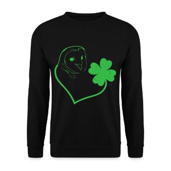 Hibou Cloverleaf Coeur Cloverleaf - Sweat-shirt Unisexe - noir - Devant - Alina (178cm) & Michal (187cm)