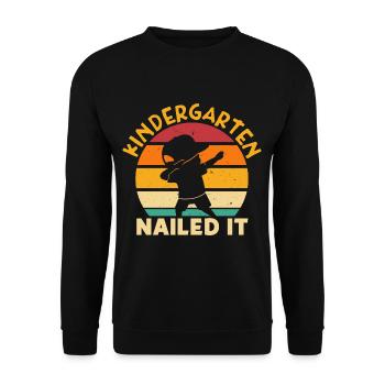 Kindergarten Nailed It Schulanfang Schulkind - Unisex Pullover - Schwarz - Vorne - Alina (178cm) & Michal (187cm)