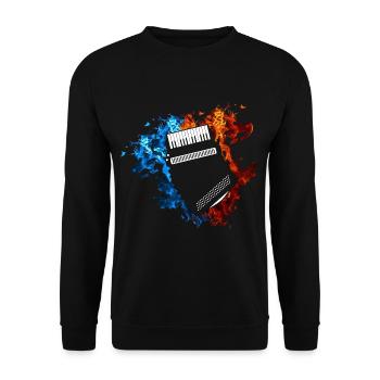 Accordéon Rouge Bleu Feu Instrument de Musique - Sweat-shirt Unisexe - noir - Devant - Alina (178cm) & Michal (187cm)
