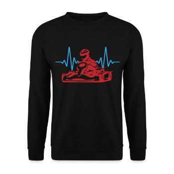 Heartbeat Go-Kart Go Kart | Les couleurs peuvent être changées - Sweat-shirt Unisexe - noir - Devant - Alina (178cm) & Michal (187cm)
