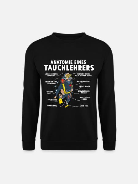 Anatomie eines Tauchlehrers - Unisex Pullover - Schwarz
