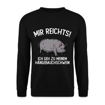 I've had enough, I'm going to my pot-bellied pig - Unisex Sweatshirt - black - Front - Alina (178cm) & Michal (187cm)