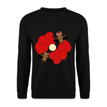 Fledermaus Valentinstag Dark Fantasy Kinder Liebe - Unisex Pullover - Schwarz - Vorne - Alina (178cm) & Michal (187cm)