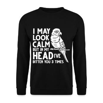 African grey parrot parrot bird Africa - Unisex Sweatshirt - black - Front - Alina (178cm) & Michal (187cm)