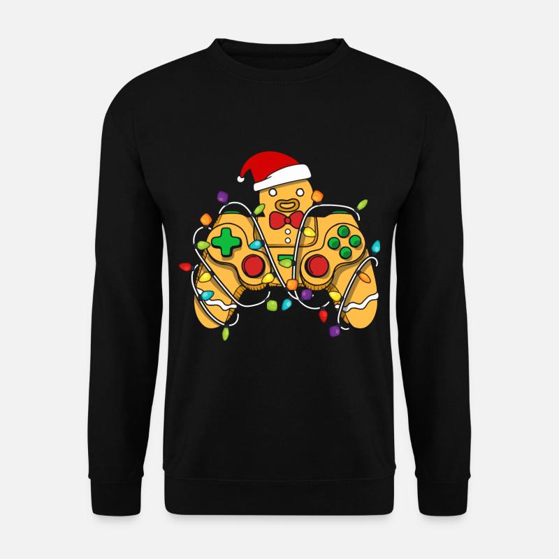 Christmas Gaming Controller Gingerbread - Unisex Pullover - Schwarz