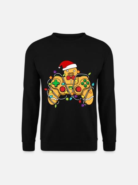 Christmas Gaming Controller Gingerbread - Unisex Pullover - Schwarz