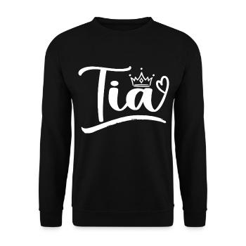 Best Tia Ever Aunt Leopard Print Mothers Day Tia - Unisex Sweatshirt - black - Front - Alina (178cm) & Michal (187cm)