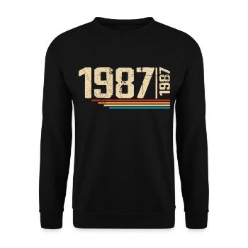 Vintage Anniversary 1987 Birthday Party 1987 - Unisex Sweatshirt - black - Front - Alina (178cm) & Michal (187cm)