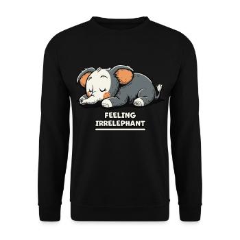 Feeling Irrelephant - Éléphant endormi - Sweat-shirt Unisexe - noir - Devant - Alina (178cm) & Michal (187cm)