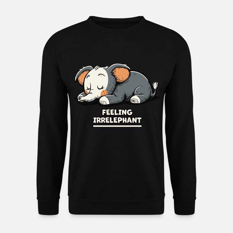 Feeling Irrelephant - Éléphant endormi - Sweat-shirt Unisexe - noir