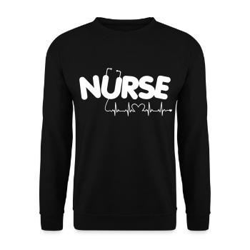 Krankenschwester Krankenhaus Pflegerin - Unisex Pullover - Schwarz - Vorne - Alina (178cm) & Michal (187cm)