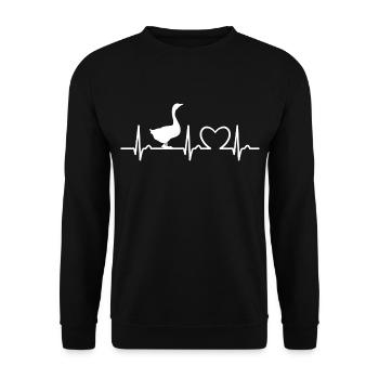 Heart Curve - Pulse Goose - Geese Poultry Farm - Unisex Sweatshirt - black - Front - Alina (178cm) & Michal (187cm)