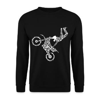 Motocross Calligram Dirt Bike Riders Motorcycle - Unisex Pullover - Schwarz - Vorne - Alina (178cm) & Michal (187cm)