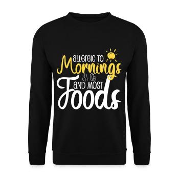 Have Food Allergies Please Aks Before Feeding - Unisex Sweatshirt - black - Front - Alina (178cm) & Michal (187cm)