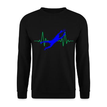 Heartbeat Goalkeeper Keeper | Colors can be changed - Unisex Sweatshirt - black - Front - Alina (178cm) & Michal (187cm)