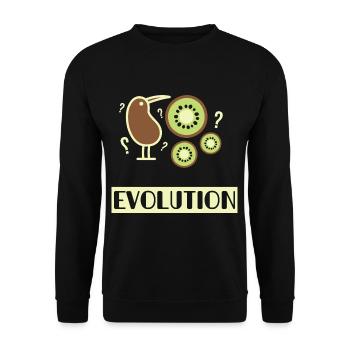 Kiwi Bird Fruit Evolution Joke - Unisex Pullover - Schwarz - Vorne - Alina (178cm) & Michal (187cm)