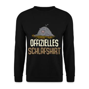 Official Sleeping Shirt Poybelly Pig - Unisex Sweatshirt - black - Front - Alina (178cm) & Michal (187cm)