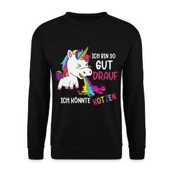Je suis de si bonne humeur que je pourrais vomir - Sweat-shirt Unisexe - noir - Devant - Alina (178cm) & Michal (187cm)
