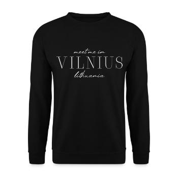 Vilnius, Lituanie Style Design T-shirt - Sweat-shirt Unisexe - noir - Devant - Alina (178cm) & Michal (187cm)