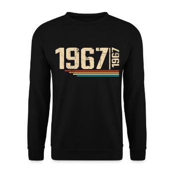 Millésime Anniversaire 1967 Fête Anniversaire 1967 - Sweat-shirt Unisexe - noir - Devant - Alina (178cm) & Michal (187cm)