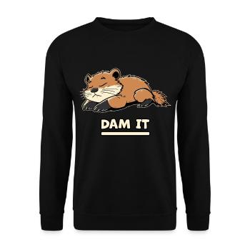Dam It - Sleepy Beaver - Unisex Sweatshirt - black - Front - Alina (178cm) & Michal (187cm)