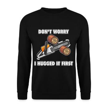 Tree keeper Don't worry, I hugged it First - Unisex Sweatshirt - black - Front - Alina (178cm) & Michal (187cm)