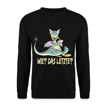 Drachen Wie Das Letzte Drache frisst Einhorn - Unisex Pullover - Schwarz - Vorne - Alina (178cm) & Michal (187cm)