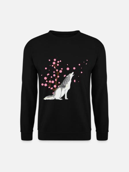 Kirschblüte Siberian Husky Japanische Sakura Blume - Unisex Pullover - Schwarz