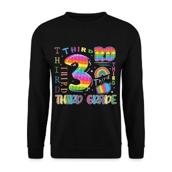 Écolier de 3e année Premier jour d’école - Sweat-shirt Unisexe - noir - Devant - Alina (178cm) & Michal (187cm)