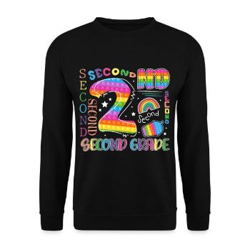 2nd grade Pop It school child - Unisex Sweatshirt - black - Front - Alina (178cm) & Michal (187cm)