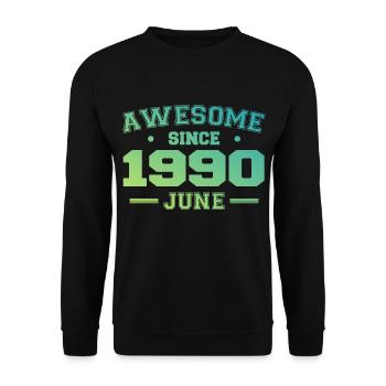 June 1990 Birthday Year 1990 June Gift 1990 - Unisex Sweatshirt - black - Front - Alina (178cm) & Michal (187cm)
