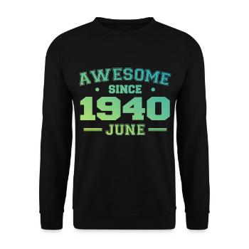 Juin 1940 Anniversaire Année 1940 Juin Cadeau 1940 - Sweat-shirt Unisexe - noir - Devant - Alina (178cm) & Michal (187cm)