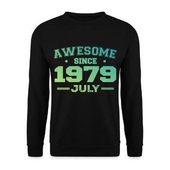 Juillet 1979 Fête Anniversaire Juillet 1979 Rétro - Sweat-shirt Unisexe - noir - Devant - Alina (178cm) & Michal (187cm)