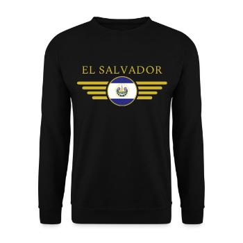 I Love El Salvador Design T-Shirt - Unisex Sweatshirt - black - Front - Alina (178cm) & Michal (187cm)