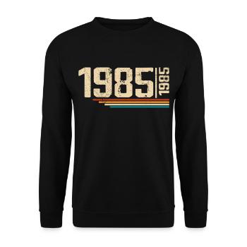 Millésime Anniversaire 1985 Fête Anniversaire 1985 - Sweat-shirt Unisexe - noir - Devant - Alina (178cm) & Michal (187cm)