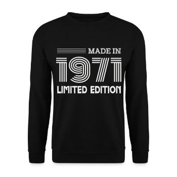 1971 Geburtstagsgeschenkidee 1971 - Unisex Pullover - Schwarz - Vorne - Alina (178cm) & Michal (187cm)