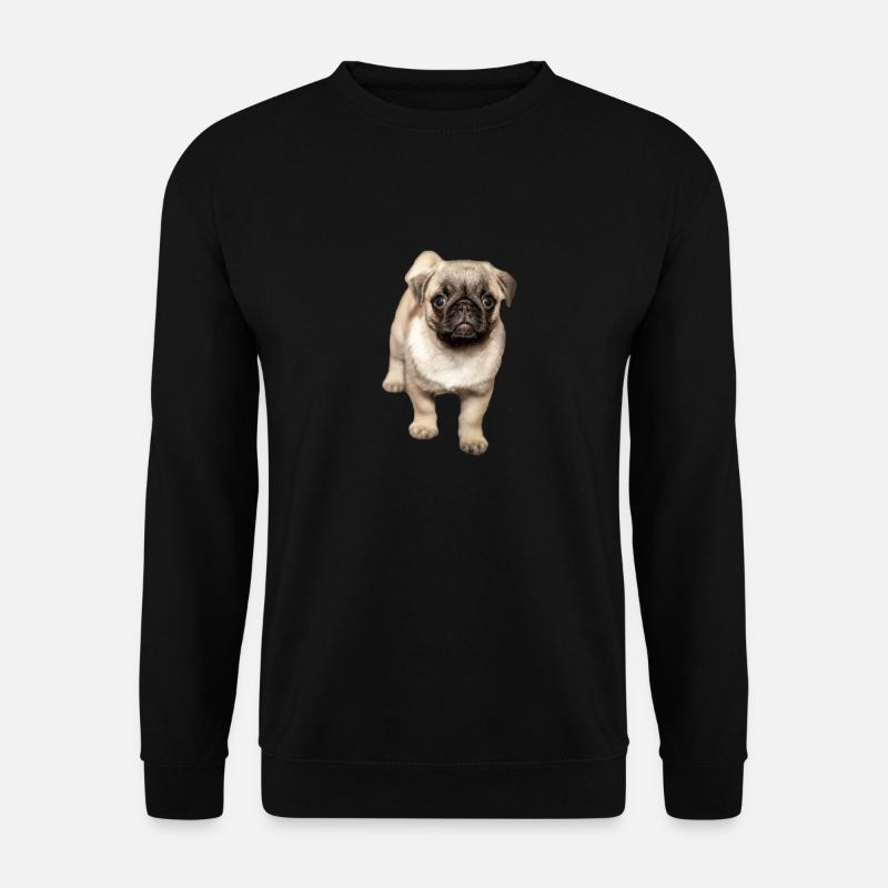 sweet squinting pug - Unisex Sweatshirt - black