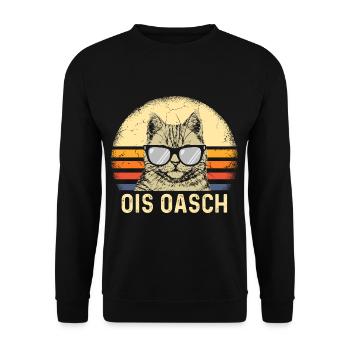 Ois Oasch Süßes Kätzchen Katzen - Unisex Pullover - Schwarz - Vorne - Alina (178cm) & Michal (187cm)
