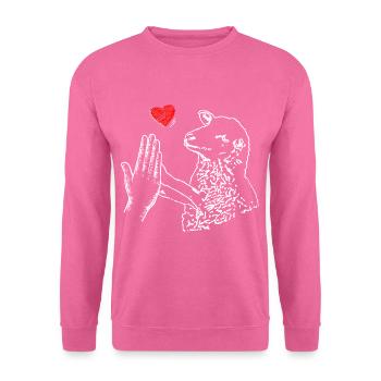 Schaf Herz Hand - Unisex Pullover - Pink - Vorne