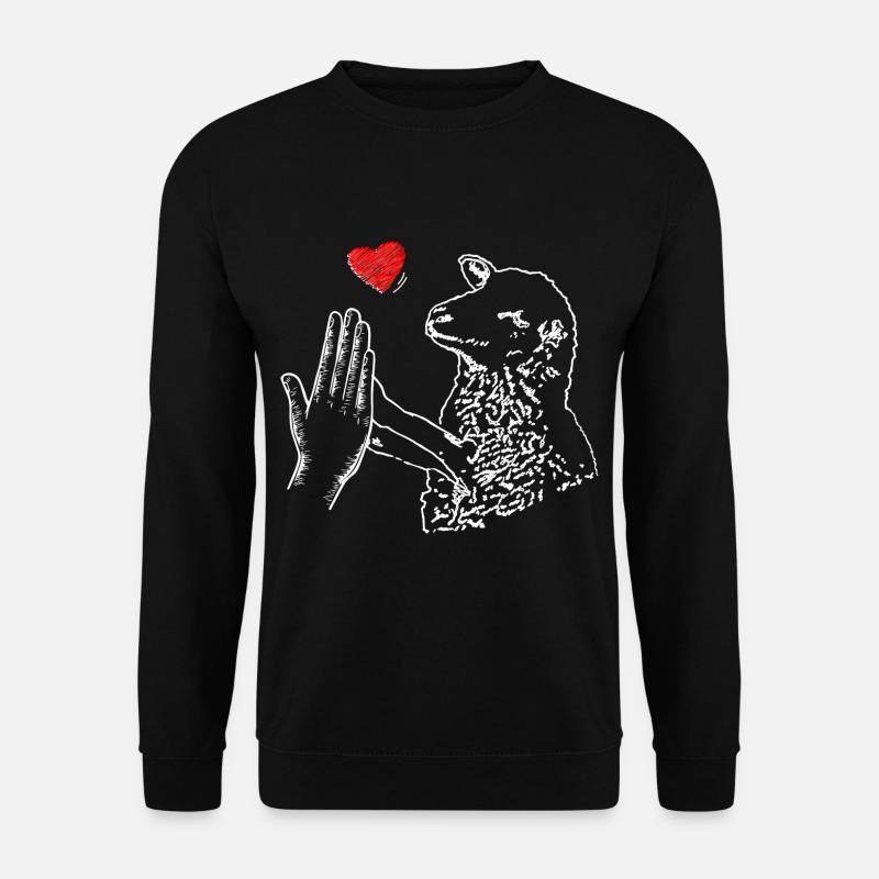 Schaf Herz Hand - Unisex Pullover - Schwarz