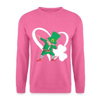 Dabbing St. Patty Cloverleaf Hat Heart - Unisex Sweatshirt - pink - Front
