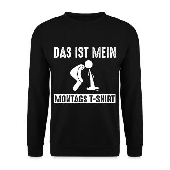 This is my Monday Monday - Unisex Sweatshirt - black - Front - Alina (178cm) & Michal (187cm)